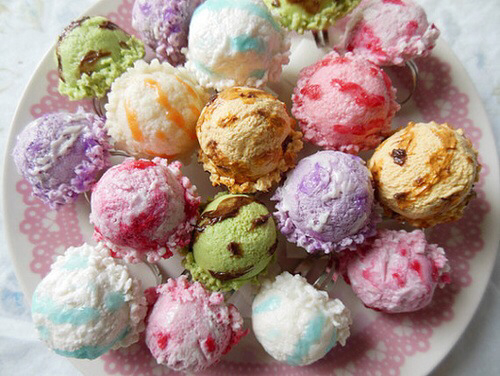 Scoops of ice cream