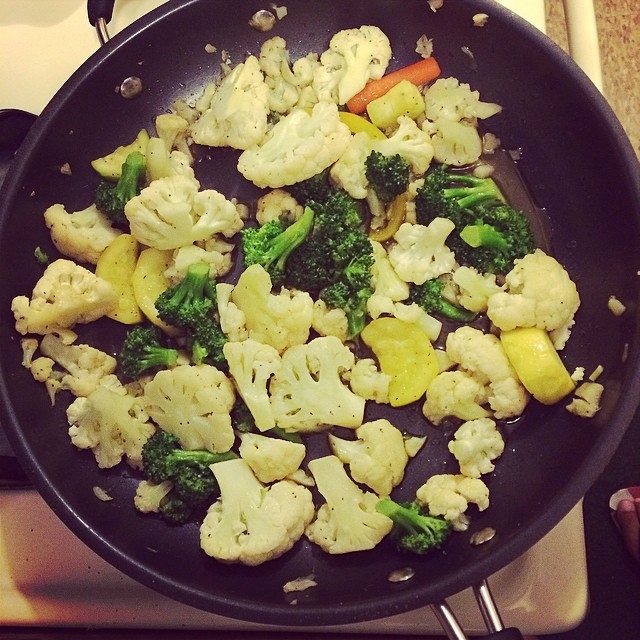 Broccoli with cauliflower