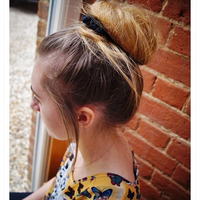 Messy blonde bun Messy blonde bun