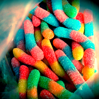 Sour gummy worms Sour gummy worms