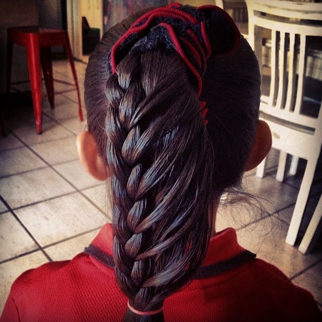 Lace braided ponytail