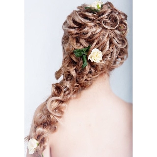 Curly wedding style hair