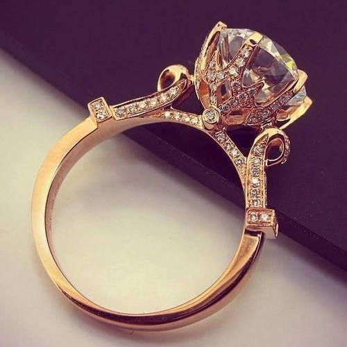Gold band diamond ring