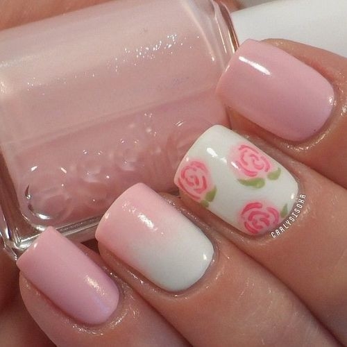 Pink rosey nails