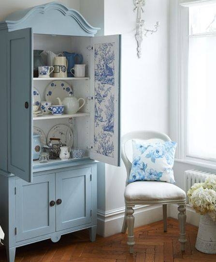 Painted Blue & White Hutch