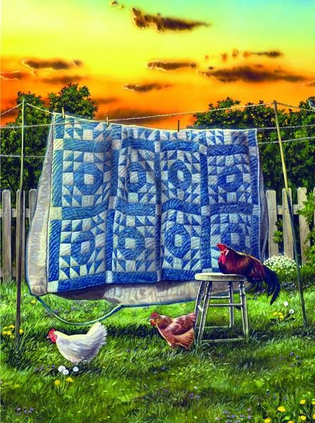 Painting of Quilt on Farm Painting of Quilt on Farm