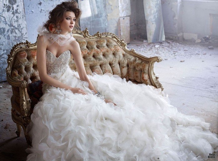 Ruffled Wedding Gown