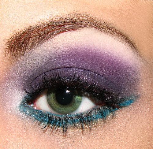 Purple and blue eye makeup