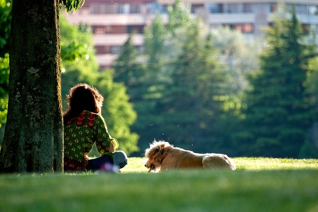 Sitting with the dog