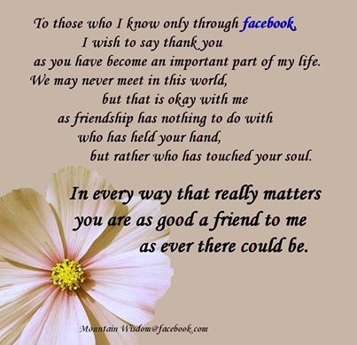 to those I know on Facebook
