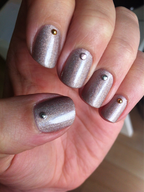Silver stud nails