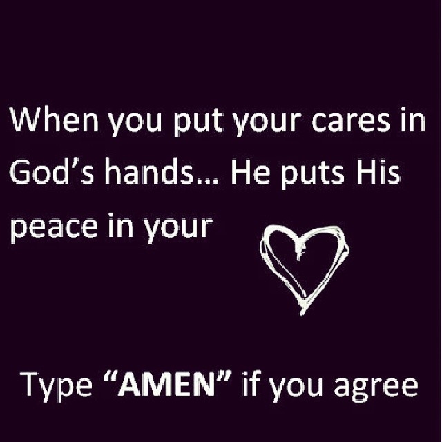 When you put your cares in Gods hand When you put your cares in Gods hand