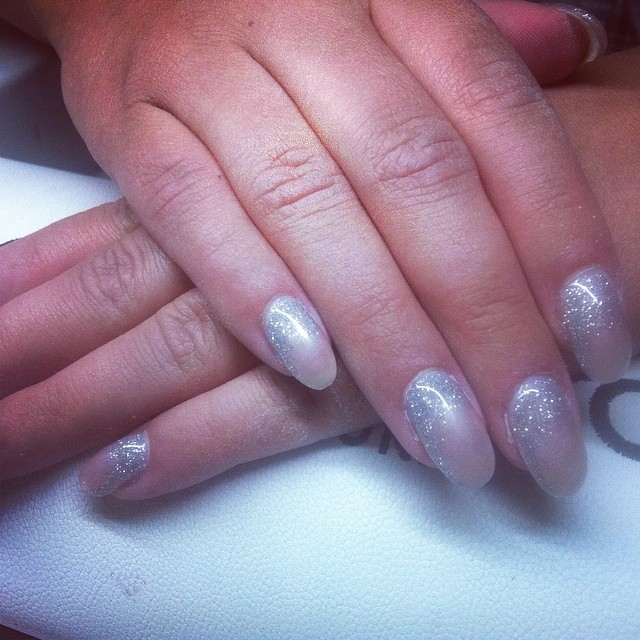 Silver gel nails