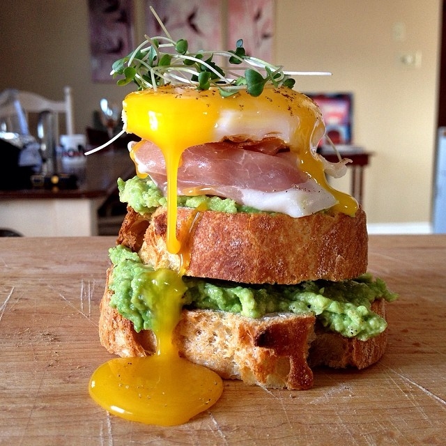Duck egg avocado toast with prosciutto Duck egg avocado toast with prosciutto
