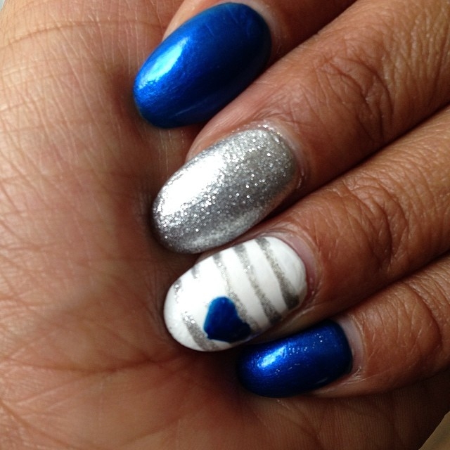 Blue silver and white Blue silver and white