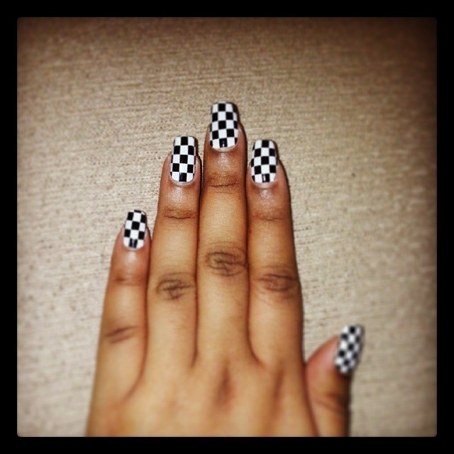 Checkerboard nails Checkerboard nails