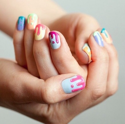Dripping paint nails Dripping paint nails