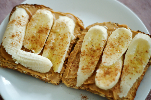 Peanut butter and banana sandwich