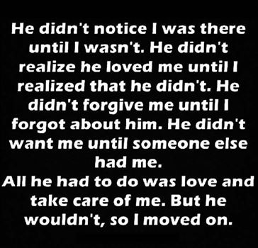 I moved on I moved on