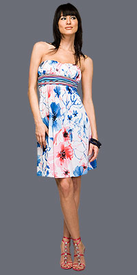 Strapless Silk Party Dress