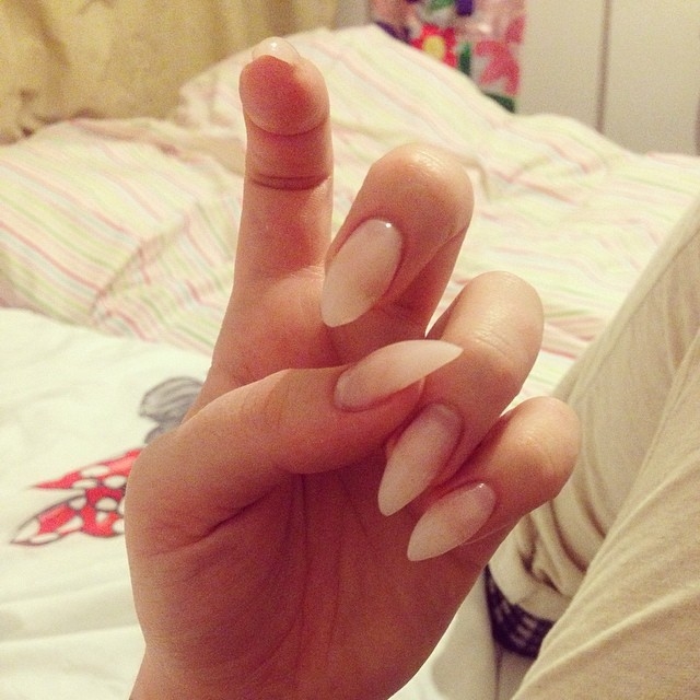Stiletto nude nails