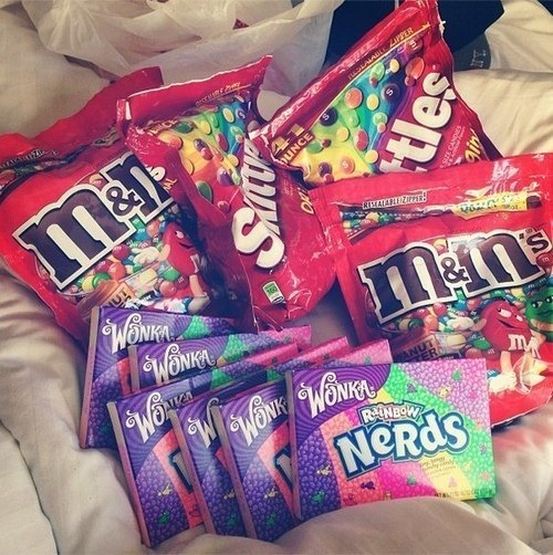 Skittles, nerds and m&ms Skittles, nerds and m&ms