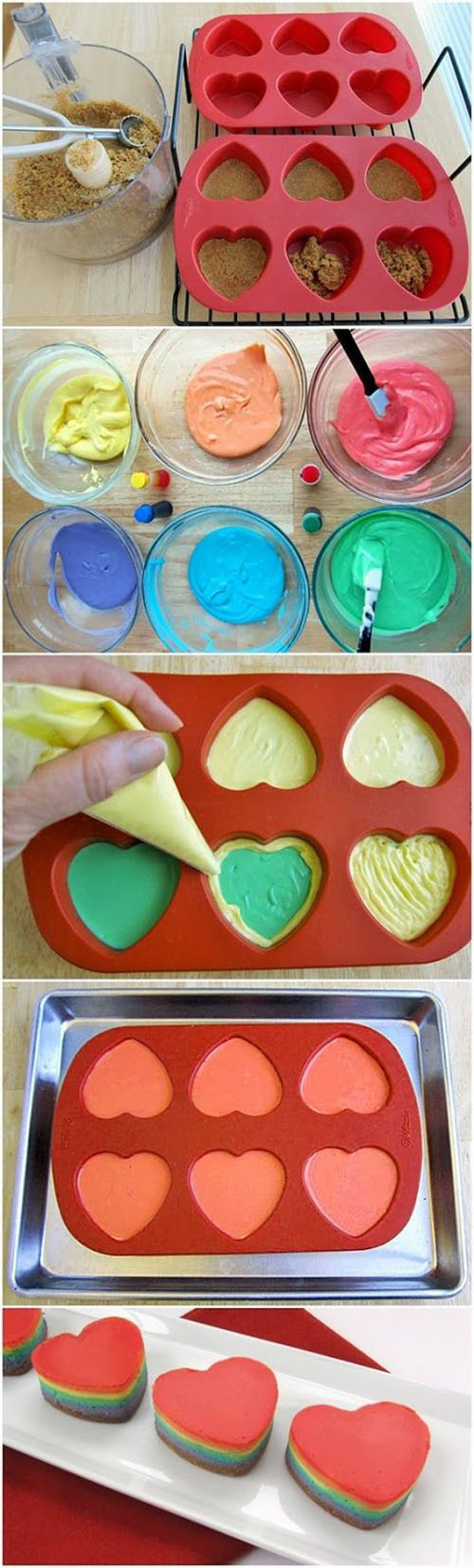 Mini rainbow cheesecakes Mini rainbow cheesecakes
