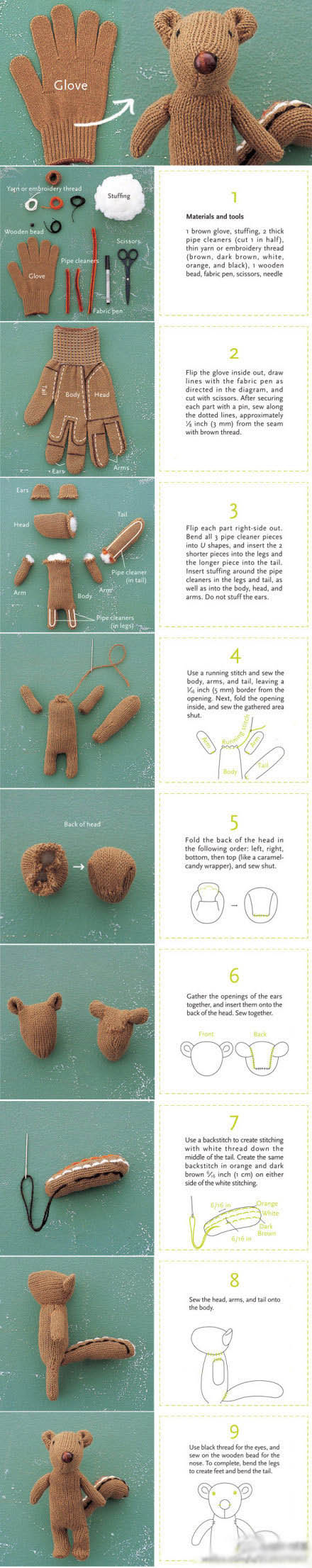 DIY Glove Bear DIY Glove Bear