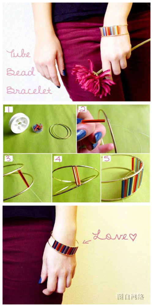 Tube bead bracelet