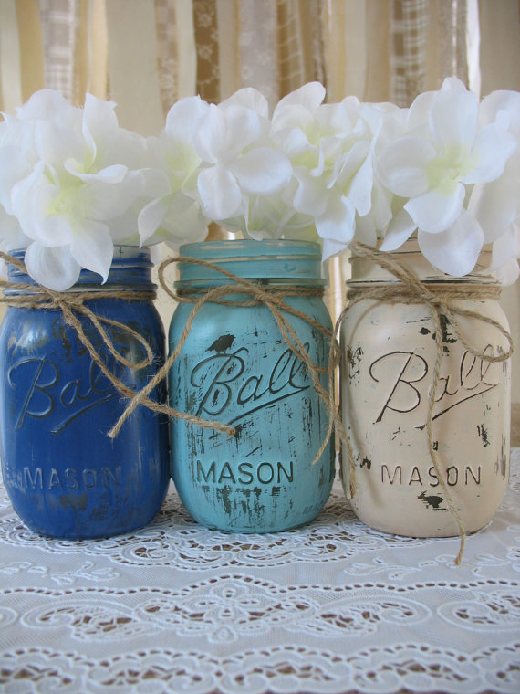 Rustic wedding mason jars