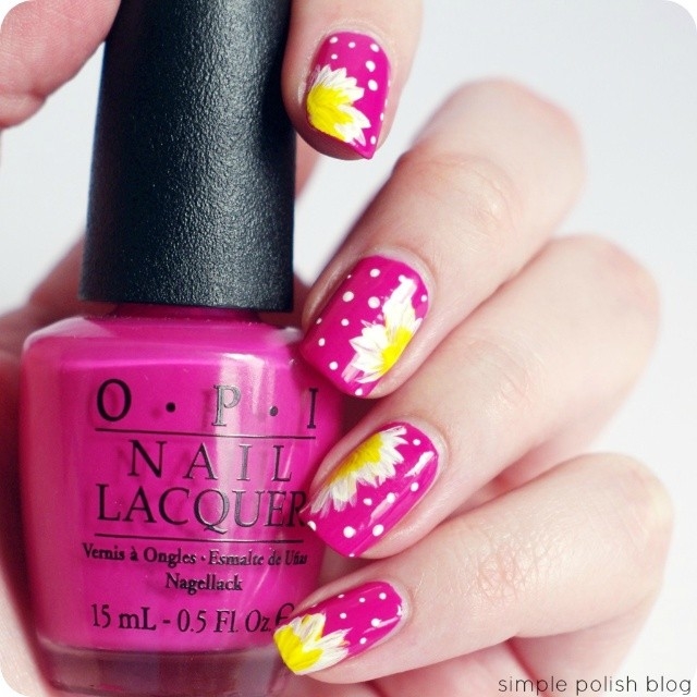Pink OPI flower nails