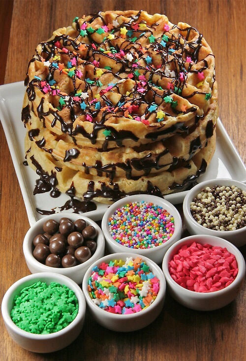 Candy chocolate waffles