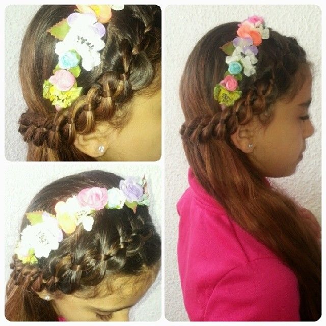 Four strand and flower headband Four strand and flower headband