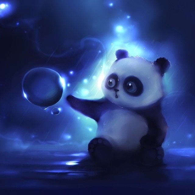 Panda and bubbles
