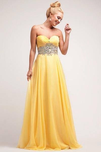 Strapless Yellow Dress