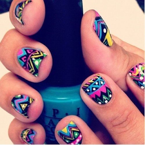 Girly colorful pattern nails Girly colorful pattern nails