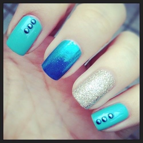 China glaze teal nails