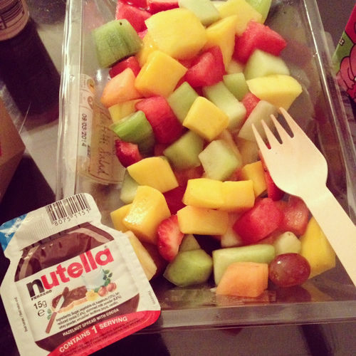 Nutella and fruit salad