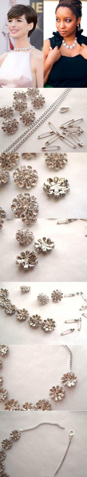 DIY beautiful pin necklace DIY beautiful pin necklace