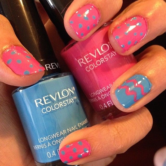 Revlon pink and blue easter nails Revlon pink and blue easter nails