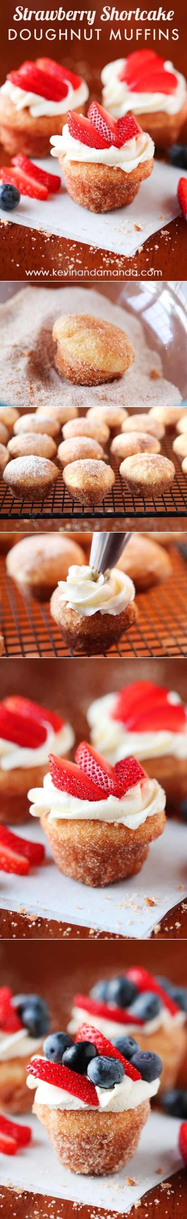 Strawberry Shortcut Doughnut Muffins