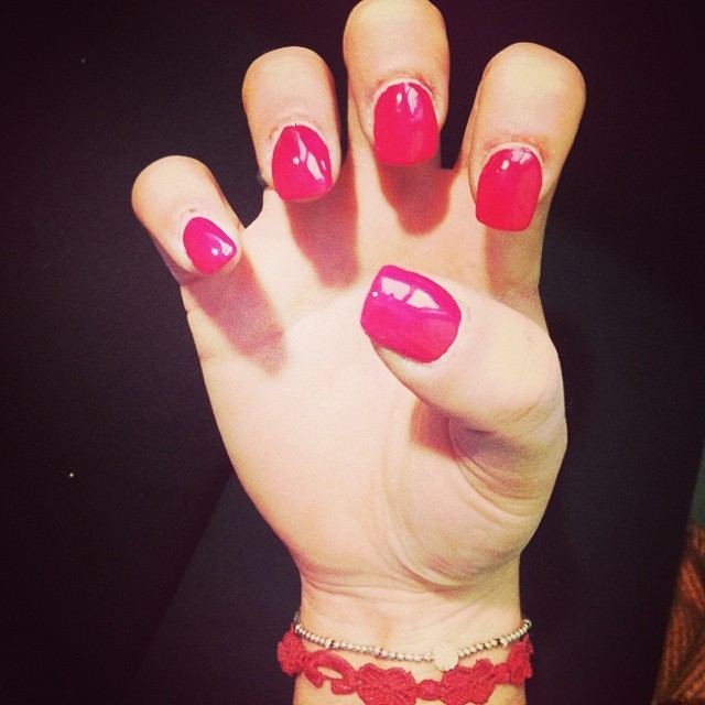Hot pink nails