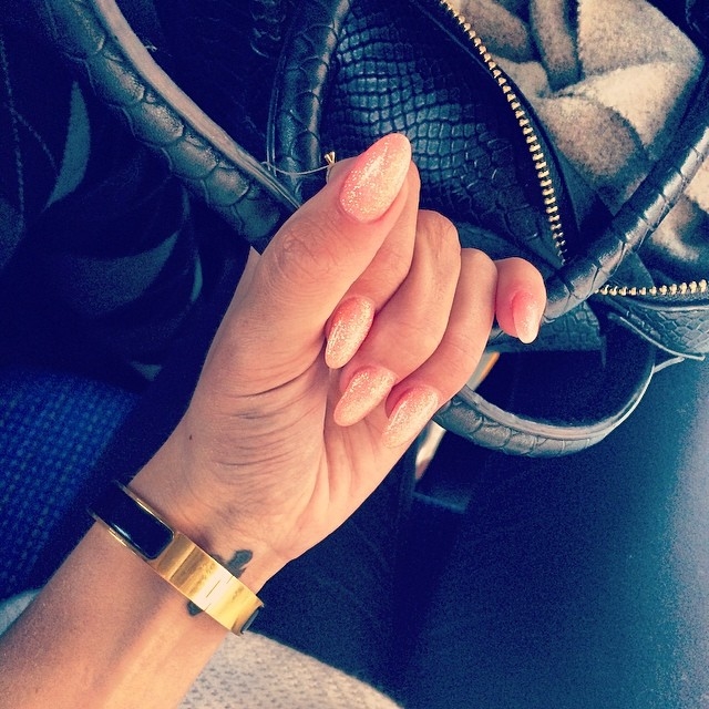Coral shimmer nails Coral shimmer nails