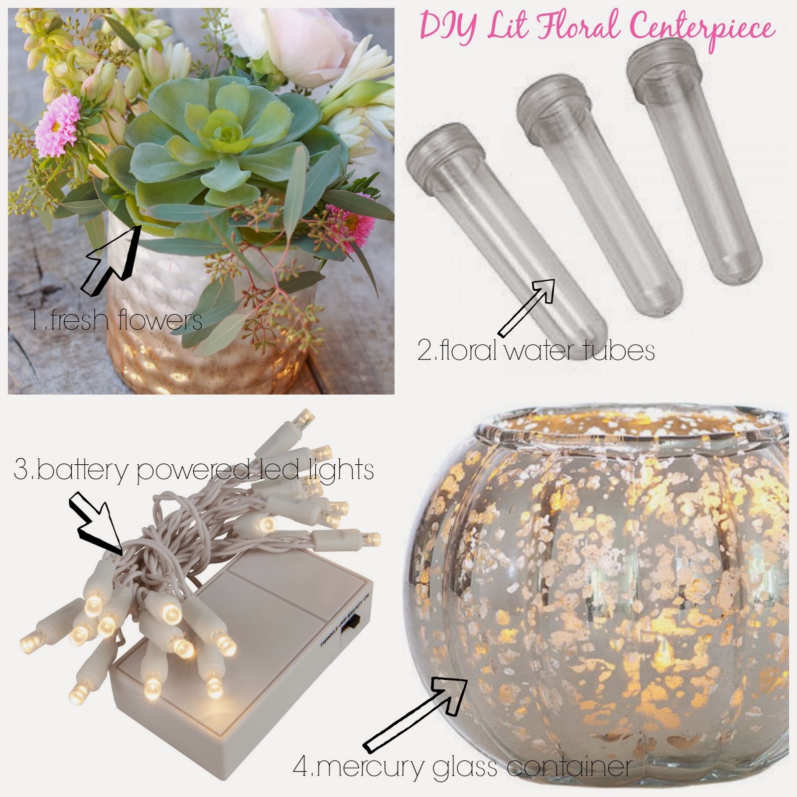DIY Lit Floral Centerpiece DIY Lit Floral Centerpiece