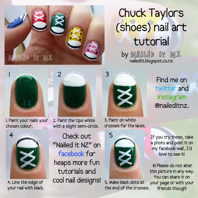 DIY Chuck Taylor Nail Art