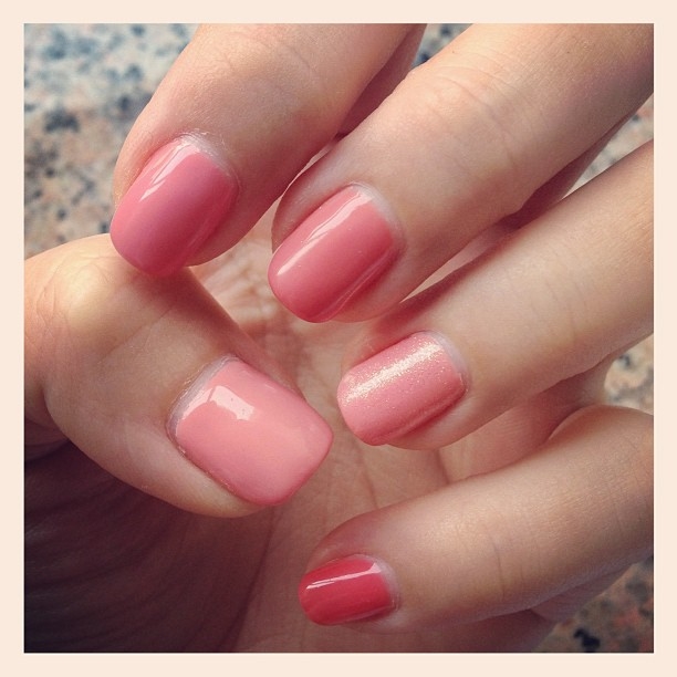 Different pinks of nails Different pinks of nails