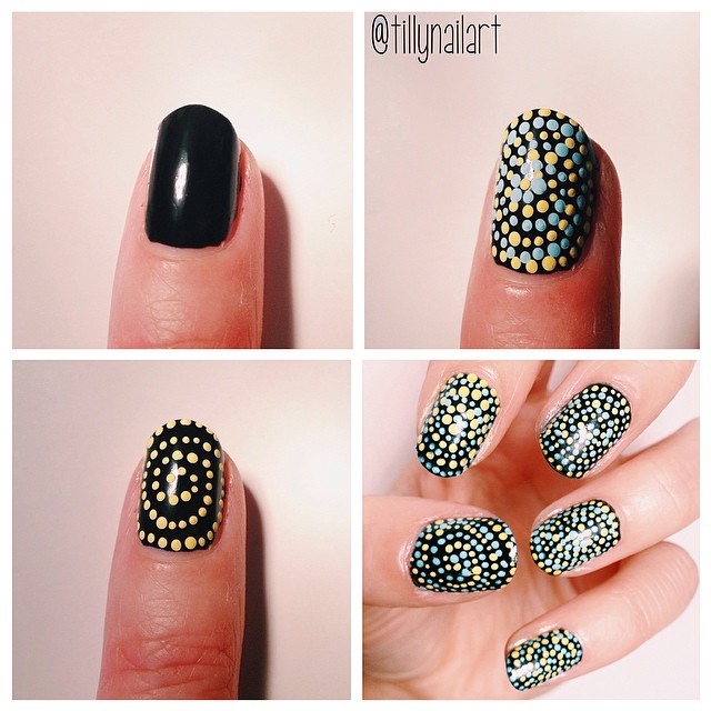 Spotted spiral nails