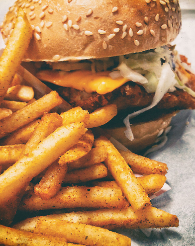 Fries and burger