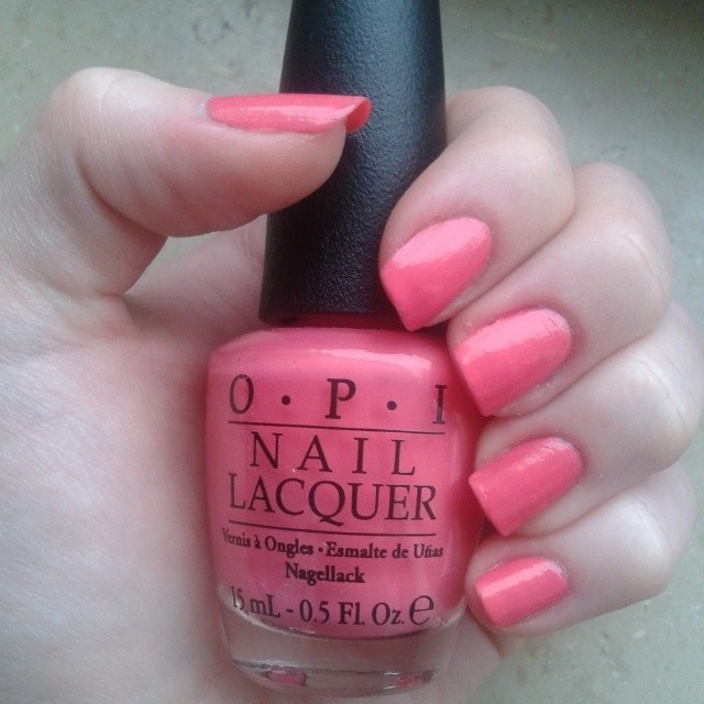 Pink OPI nails