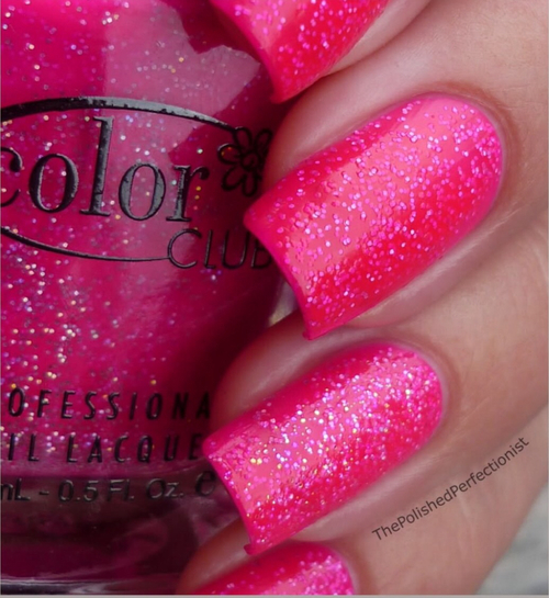 Pink glitter nails